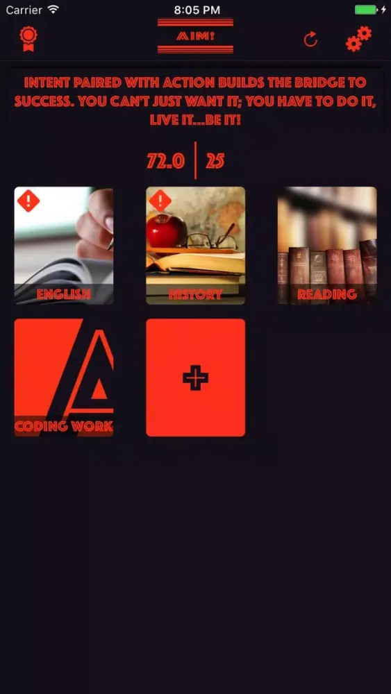 Zrzuty ekranu Aim! - Become Productive and Focused on Your Tasks