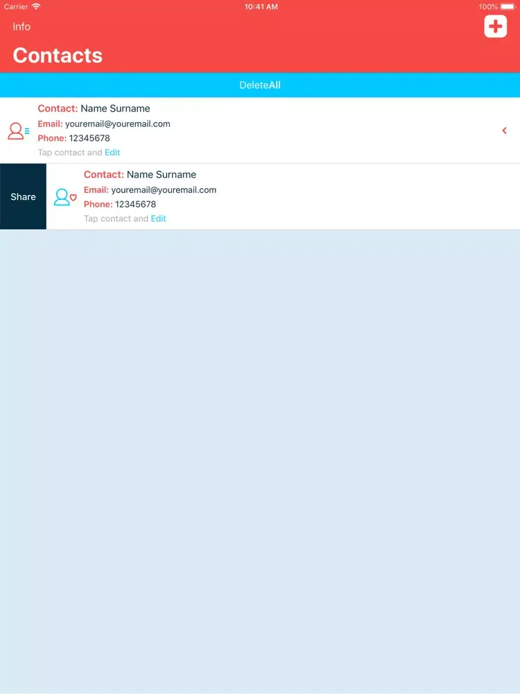 Ảnh chụp màn hình của PrefApp iPad 
