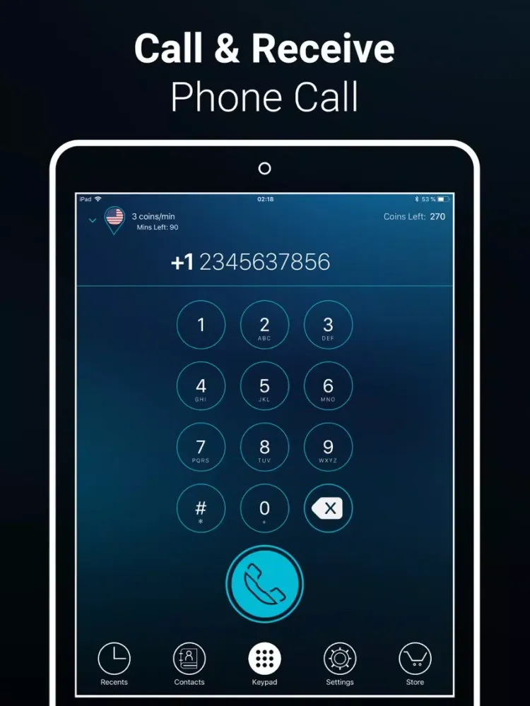 Zrzuty ekranu 2nd Phone Number - Calling App iPad 