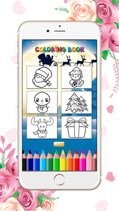 Zrzuty ekranu Coloring Book Christmas: Paint Santa,Gift,snowman