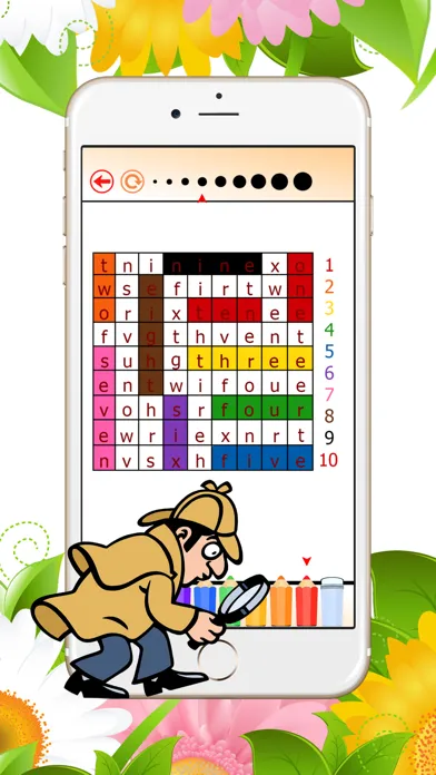 Tangkapan layar Crossword Puzzle Numbers: Games Word Search 1-10 in the space by paint
