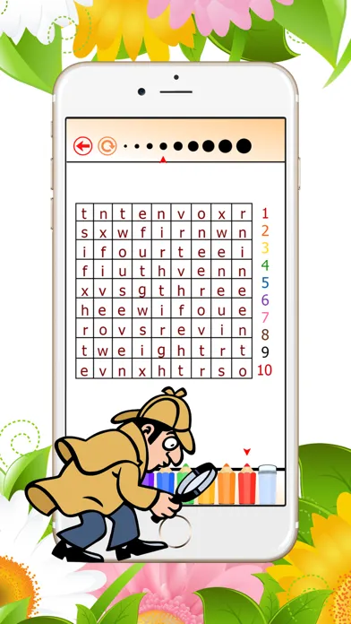Tangkapan layar Crossword Puzzle Numbers: Games Word Search 1-10 in the space by paint