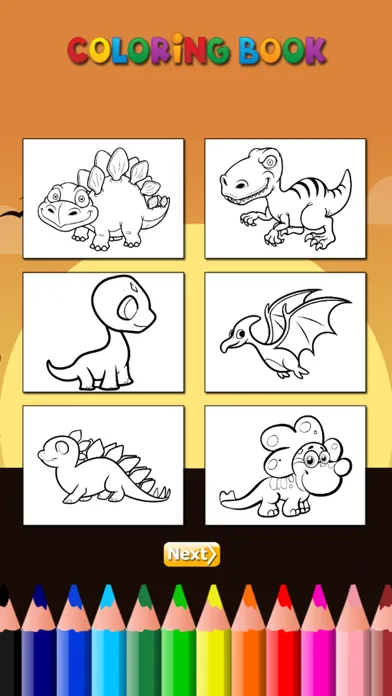 The Dinosaur Coloring Book HD: Learn to color and draw a dinosaur, Free games for children स्क्रीनशॉट