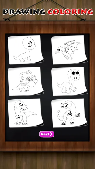 Tangkapan skrin Coloring Book and Drawing Dinosaur on Sketch Line