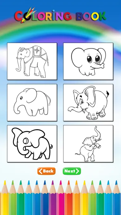 Zrzuty ekranu elephant coloring book for kids : learn to paint elephants and mammoth