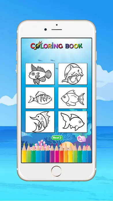 Zrzuty ekranu Fish Coloring Book for Children : Learn to color a dolphin, shark, whale, squid and more