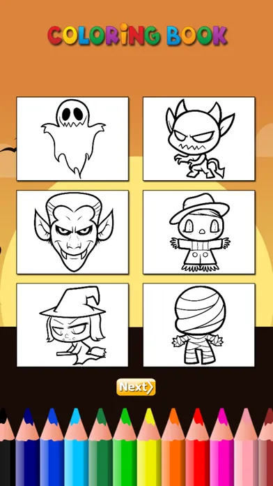 Capturas de pantalla de The Ghost Coloring Book Free Games HD: Learn to draw and color a devil, witch, skull and more