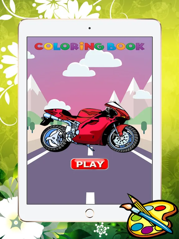 Capturas de pantalla de Motorcycle Coloring Book For Kids - Games Drawing and Painting For learning iPad 