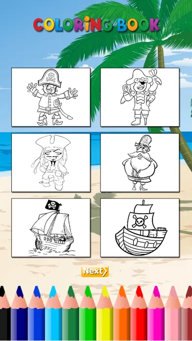 The Pirate Coloring Book HD for Children: Learn to paint and color a pirate ship and more Screenshots