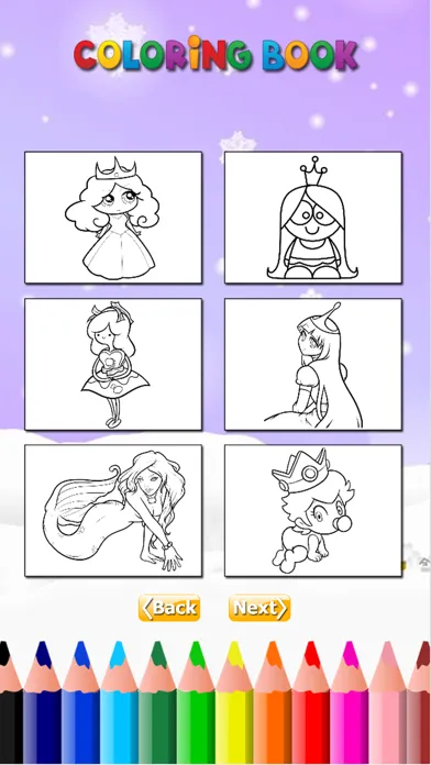 Capturas de pantalla de The Princess Coloring Book: Learn to paint and color, Free games HD for children