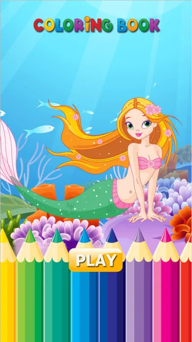 Tangkapan layar Princess Mermaid - Coloring book for me & children