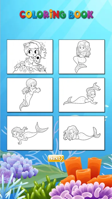 Tangkapan layar Princess Mermaid - Coloring book for me & children