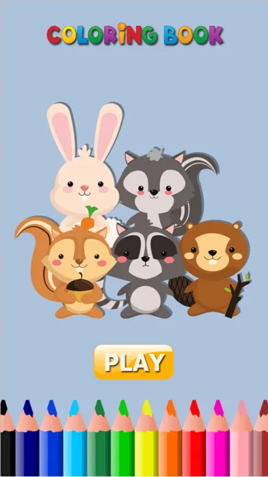 Tangkapan layar Cute Squirrel & Rabbit - Game coloring book for me