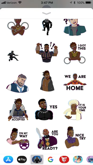 Ảnh chụp màn hình của Marvel Stickers: Black Panther