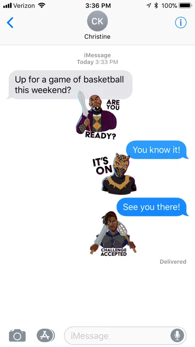 Ảnh chụp màn hình của Marvel Stickers: Black Panther