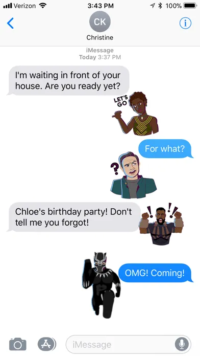 Ảnh chụp màn hình của Marvel Stickers: Black Panther