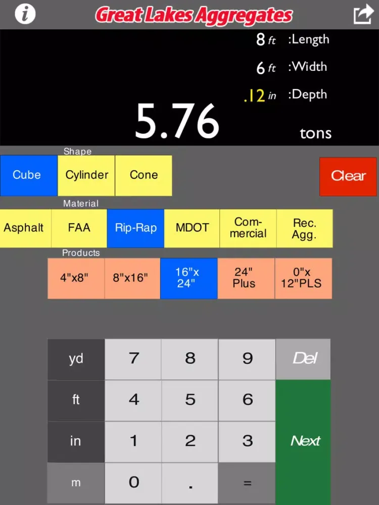 Screenshot di Material Calculator Estimator iPad 