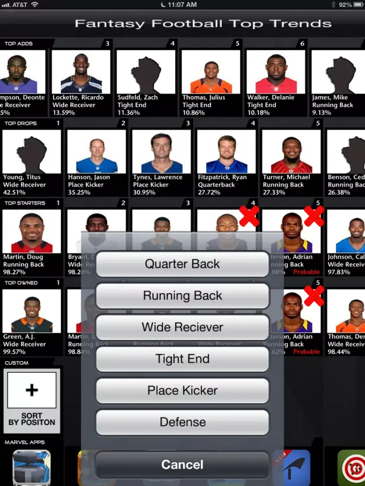 Capturas de pantalla de Fantasy Football Top Trends iPad 