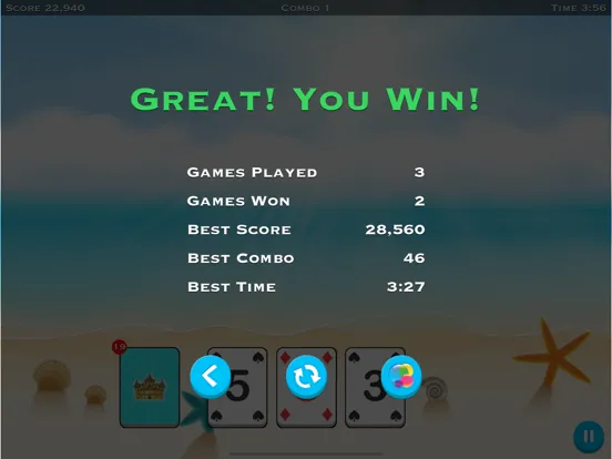 Tangkapan layar Solitaire : 3 Card Slots iPad 