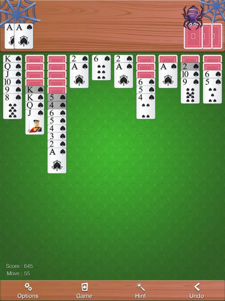Relaxed Spider Solitaire Pro iPad  Screenshots
