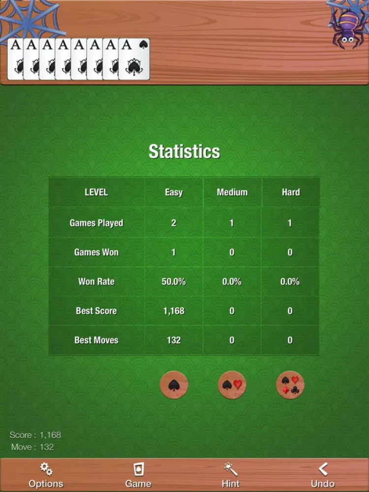 Relaxed Spider Solitaire Pro iPad  Screenshots