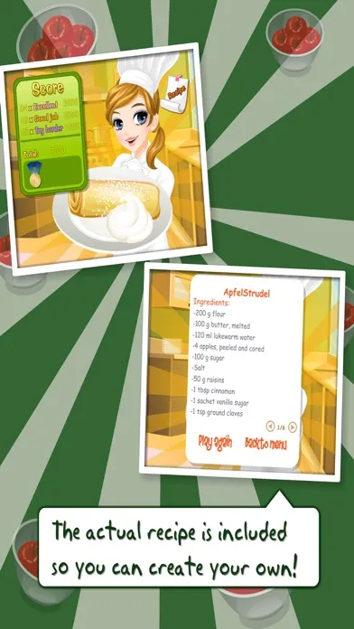 Tessa’s cooking apple strudel – learn how to bake your Apple Strudel in this cooking game for kids スクリーンショット