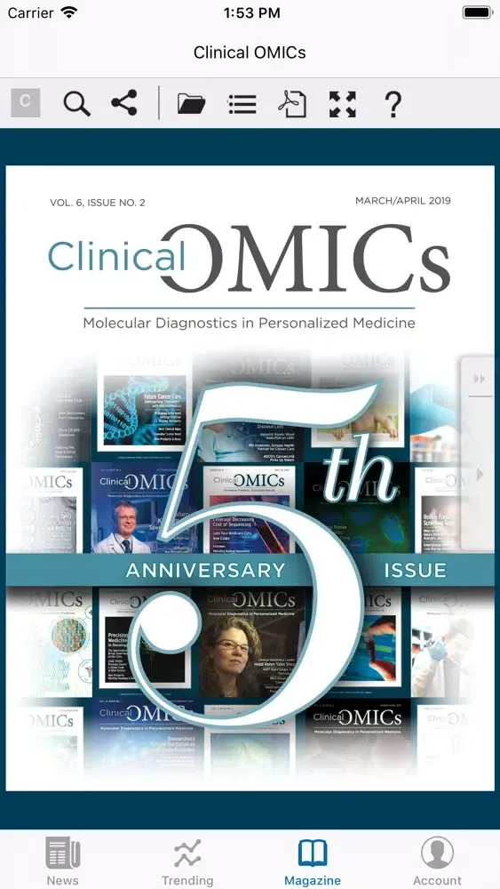 Ảnh chụp màn hình của Clinical OMICs