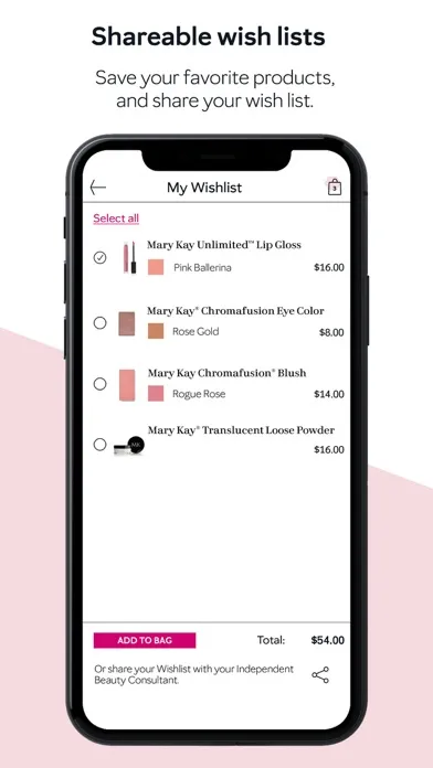 Tangkapan skrin Mary Kay® Interactive Catalog