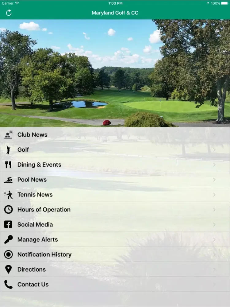 Maryland Golf and Country Club iPad  스크린샷