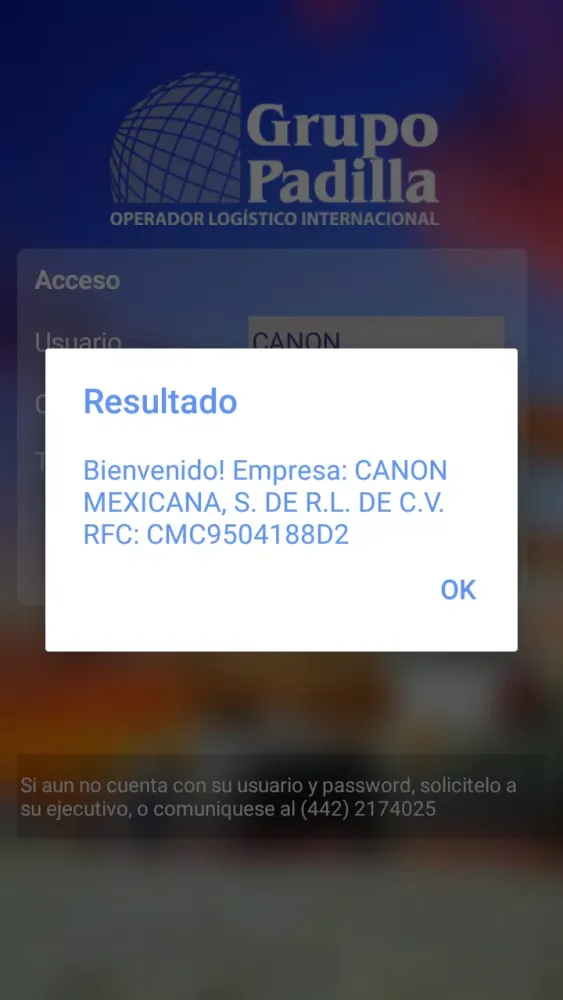 Screenshot di Tracking Grupo Padilla