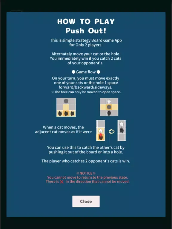 pushout! -Cat Board Game App- iPad  스크린샷