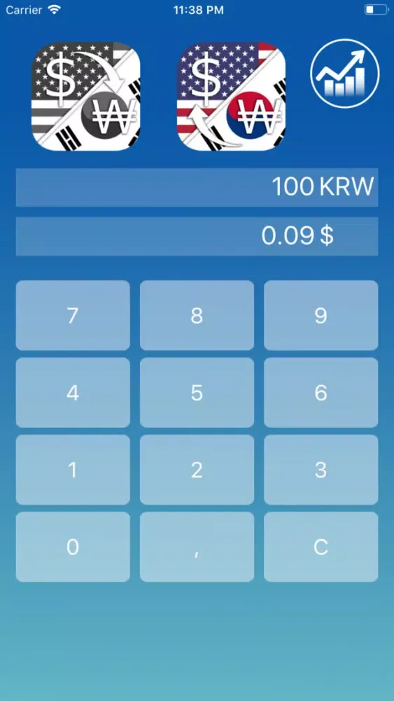 US Dollar Korean Won converter Screenshots
