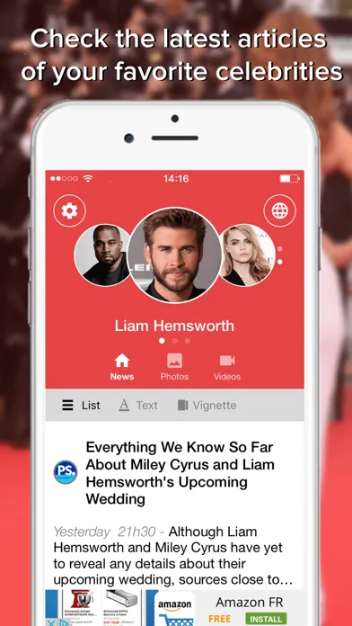 Captures d'écran de Gossip Addict all about your favorite celebrities