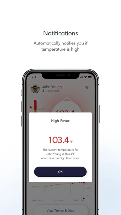 Ảnh chụp màn hình của Masimo Radius T°