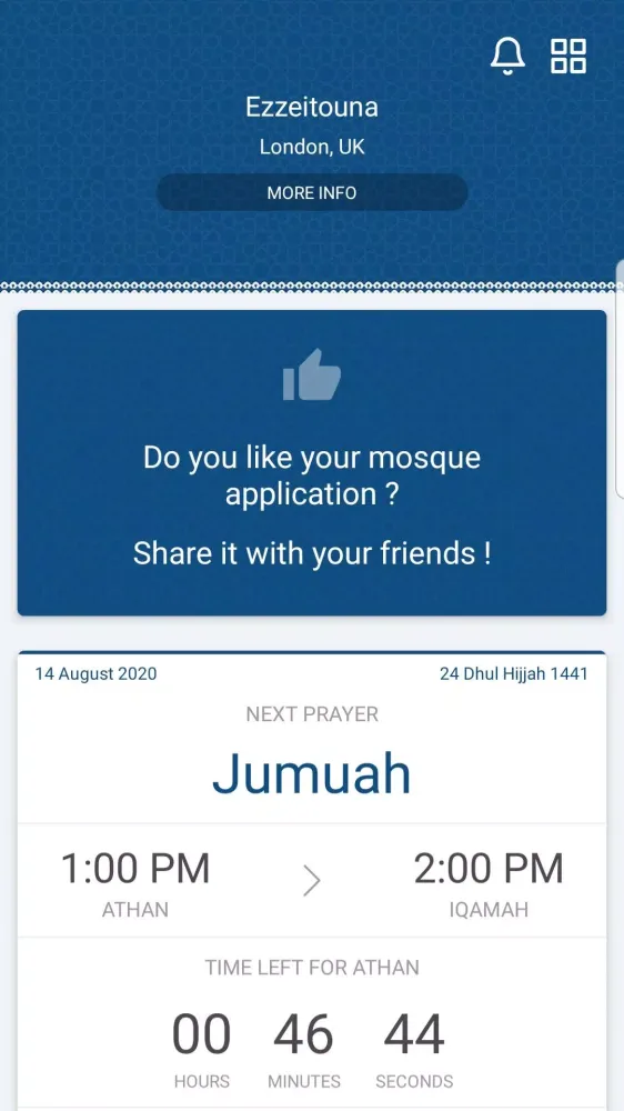 Zrzuty ekranu Masjid Ezzeitouna in London
