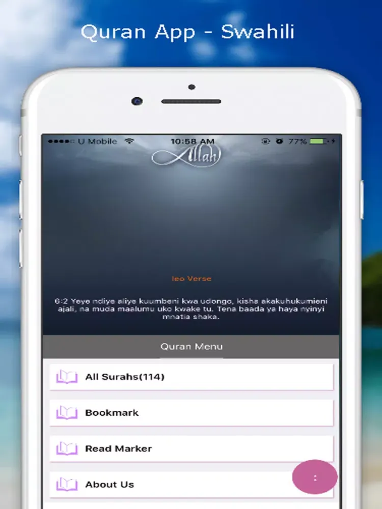 Tangkapan layar Quran App - Swahili iPad 
