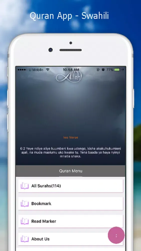 Tangkapan layar Quran App - Swahili