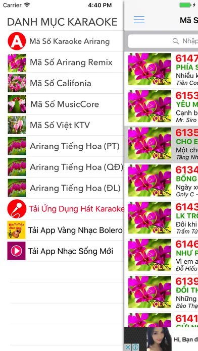 Capturas de tela do Mã Số Karaoke Arirang Mới Nhất