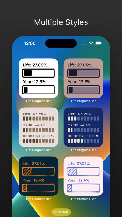 Ảnh chụp màn hình của Life Progress Bar for Widgets