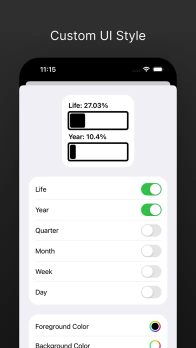 Ảnh chụp màn hình của Life Progress Bar for Widgets