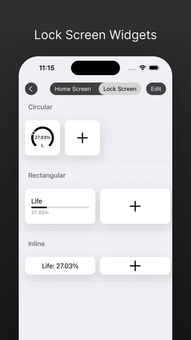 Ảnh chụp màn hình của Life Progress Bar for Widgets