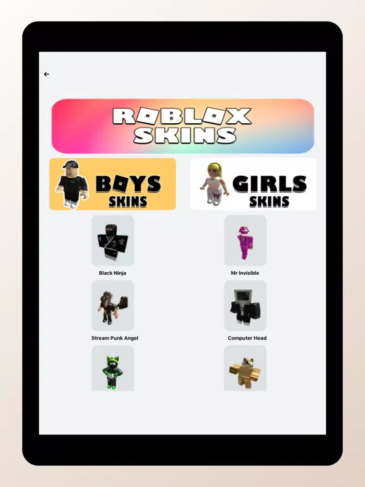 Popular Skins For Roblox iPad 应用截图