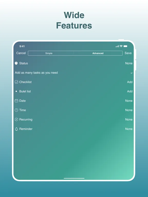 Tangkapan layar Agile List - Checklist & Tasks iPad 