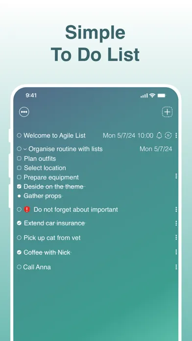 Tangkapan layar Agile List - Checklist & Tasks