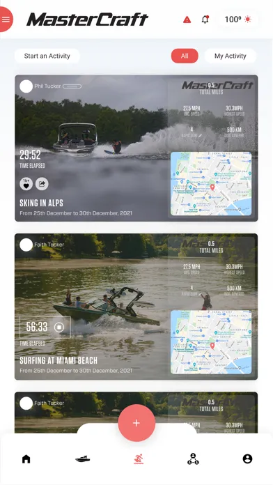 ภาพหน้าจอของ MasterCraft Connect App