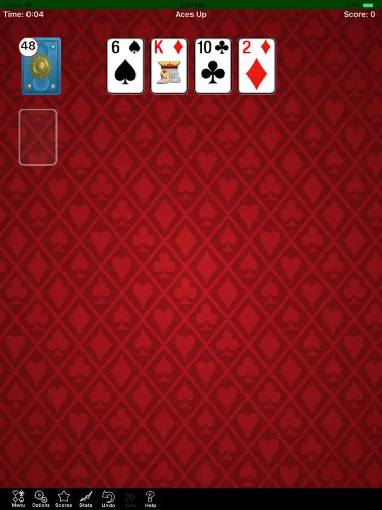 ภาพหน้าจอของ Aces Up Solitaire. iPad 