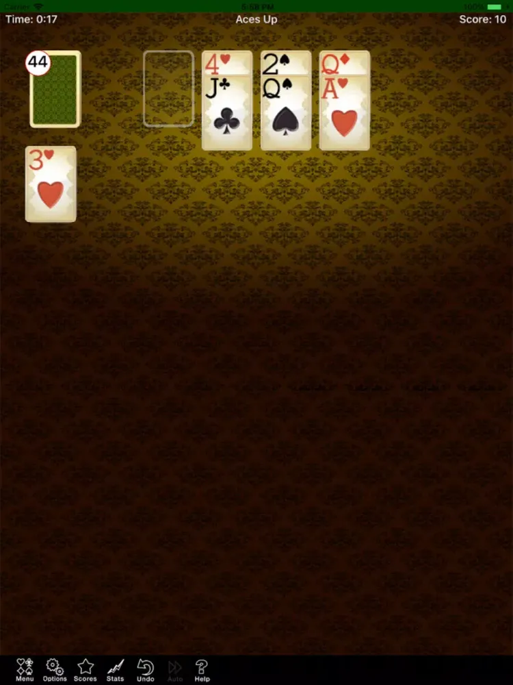 ภาพหน้าจอของ Aces Up Solitaire. iPad 