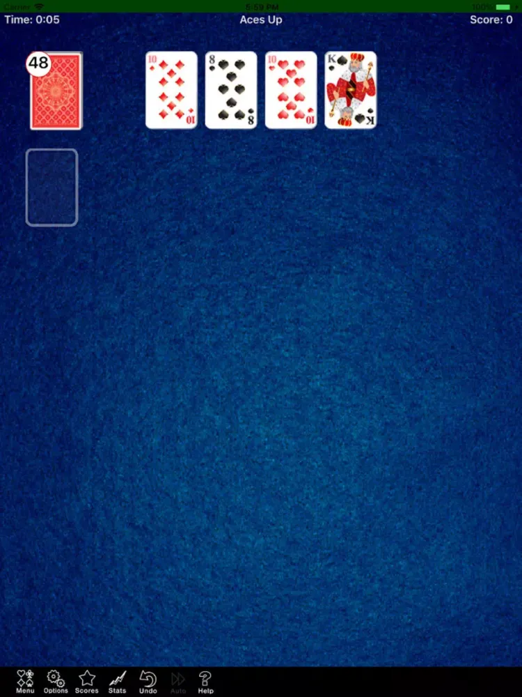 ภาพหน้าจอของ Aces Up Solitaire. iPad 