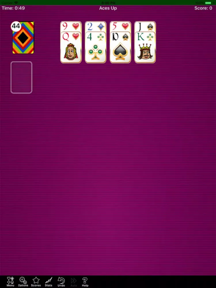 ภาพหน้าจอของ Aces Up Solitaire. iPad 