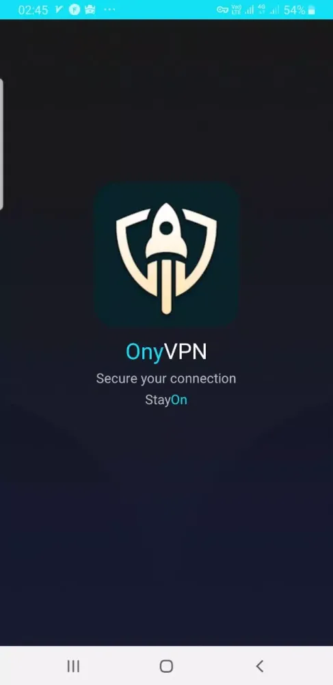 Tangkapan layar ONY VPN